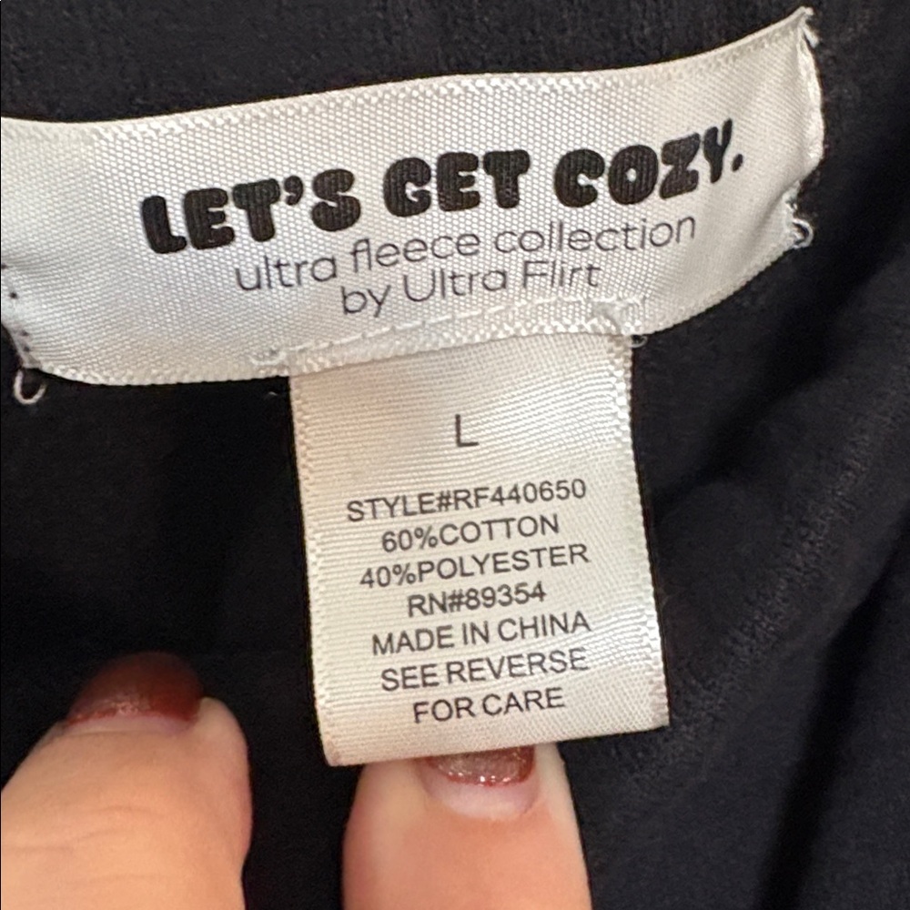 Ultra Flirt Cozy Black Fleece Pants from let’s get cozy - Picture 2 of 7
